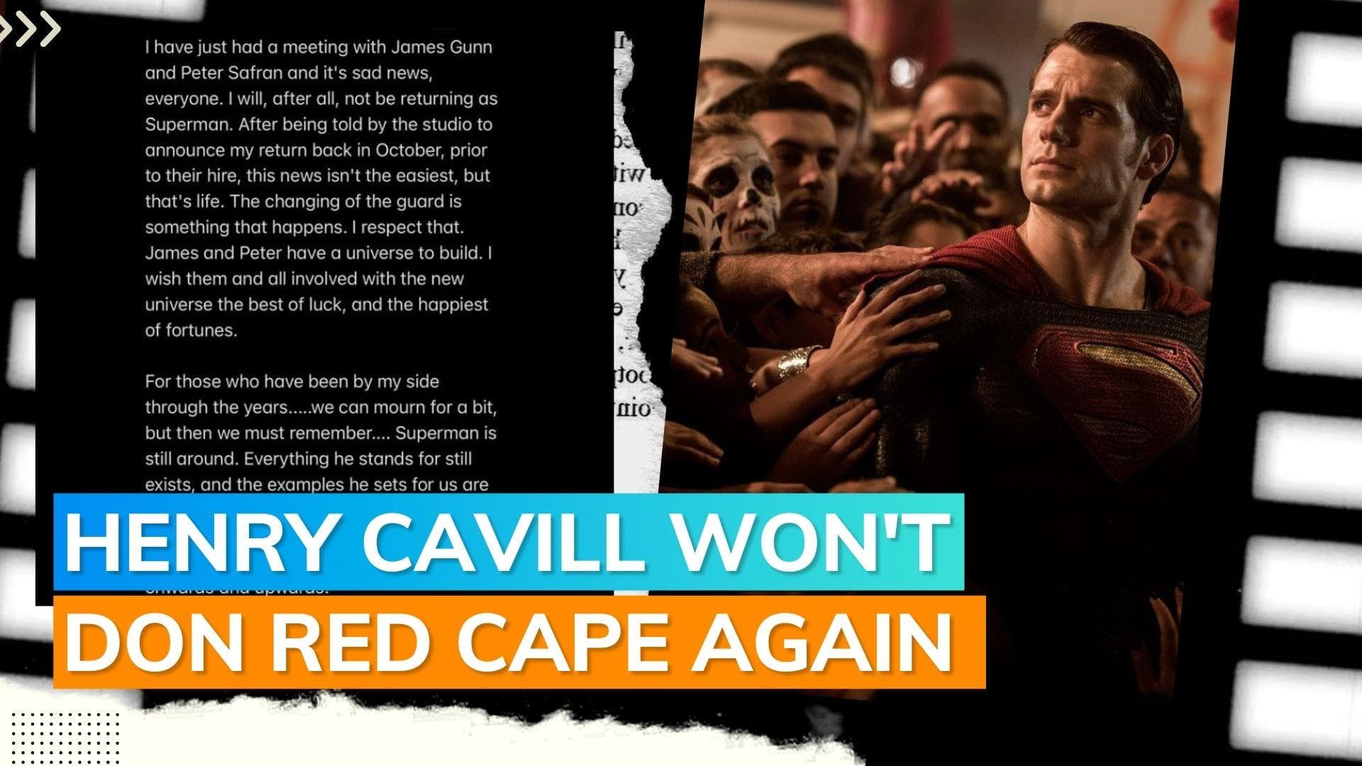 Henry Cavill confirms he has been dropped as Superman: 'Changing of the guard is something that happens'