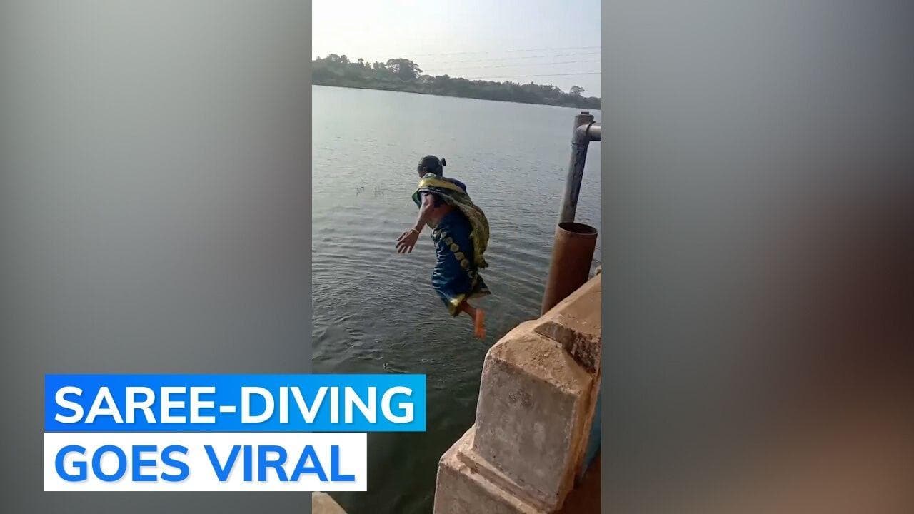 Watch: women in sarees somersault into river; video from Tamil Nadu goes viral