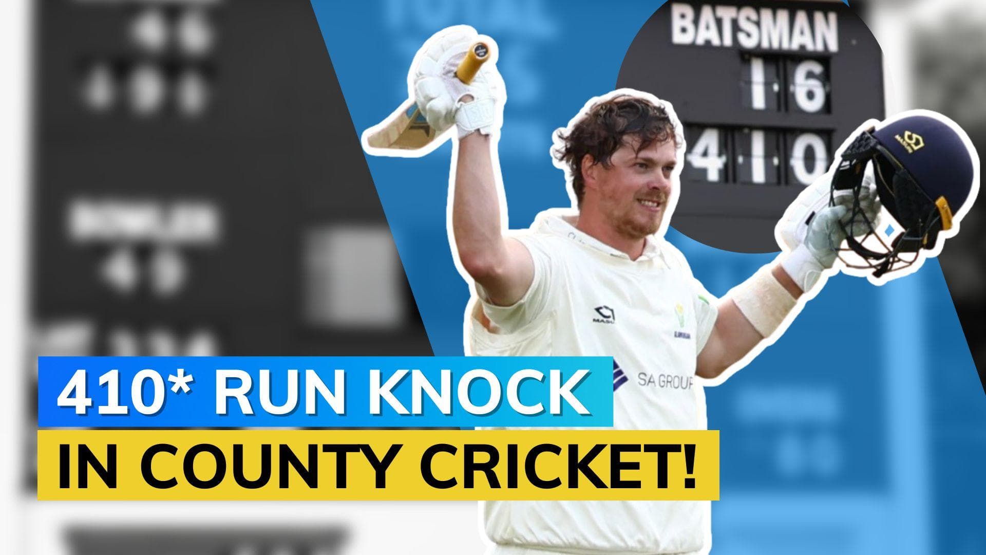 Englishman Sam Northeast scores 410* - highest first-class score this century