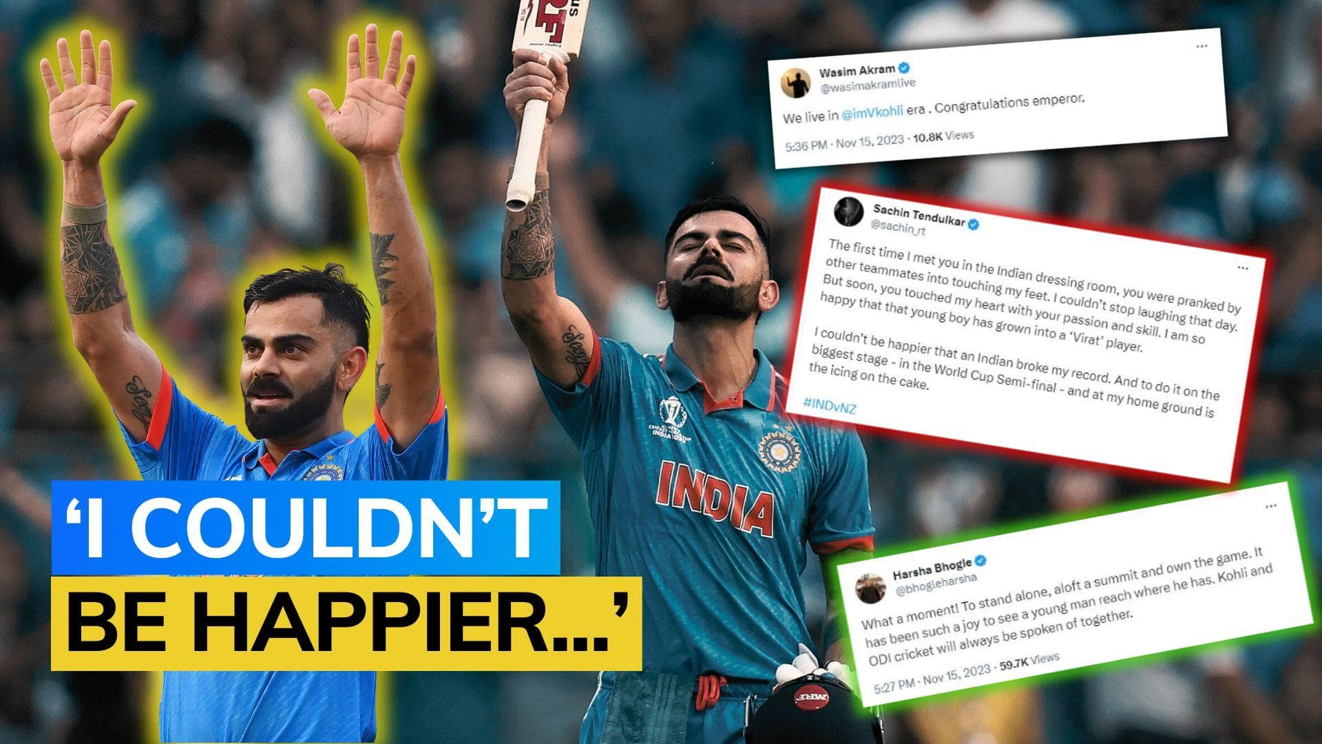 Virat Kohli's 50th ODI hundred breaks the internet, check out top reactions | Cricket World Cup