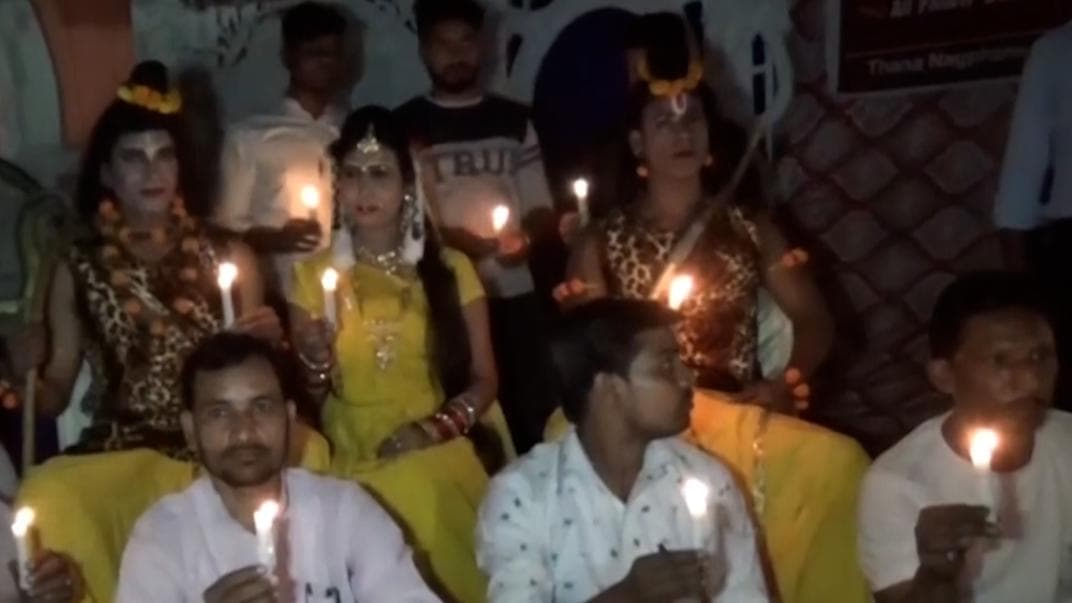 Watch: Ram, Laxman, Sita on dharna against power cut at Ramleela in UP
