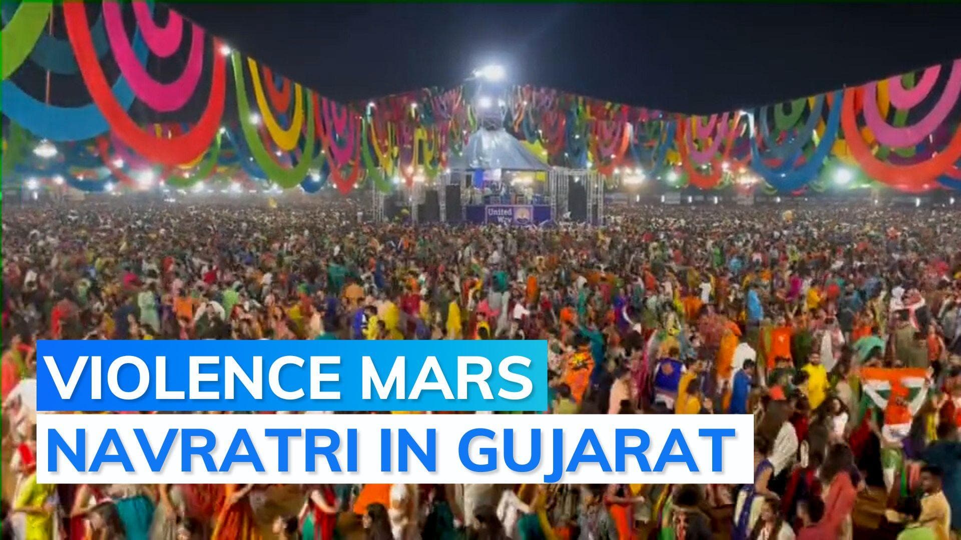 Gujarat: police beat men for allegedly throwing stones at garba event