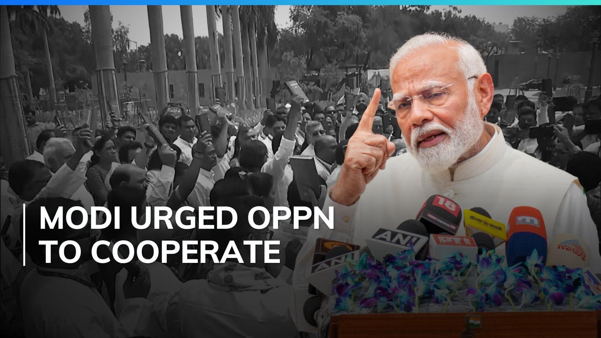 INDIA leaders raise slogans 'to protect Constitution' on Parliament premises