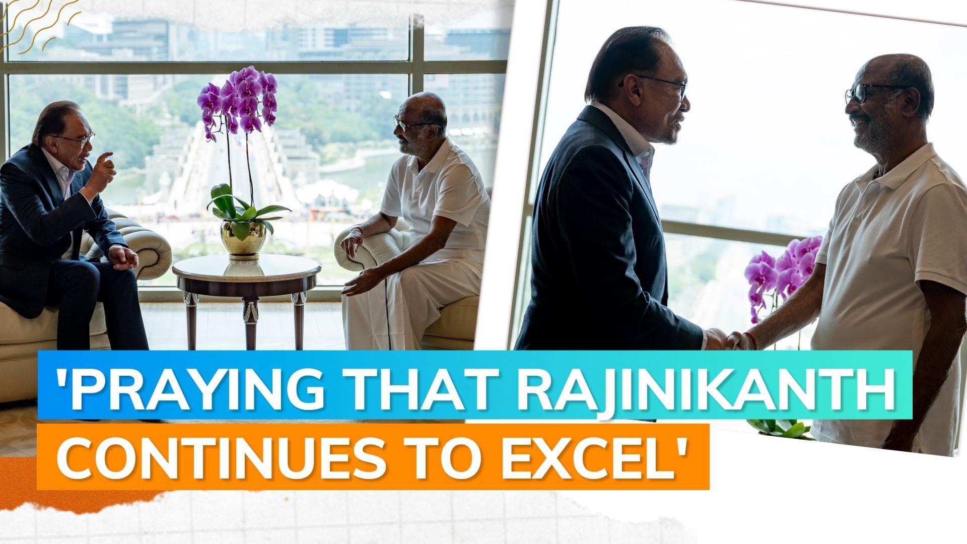 Malaysian PM Anwar Ibrahim greets Rajinikanth with ‘Sivaji the Boss’ gesture | Watch