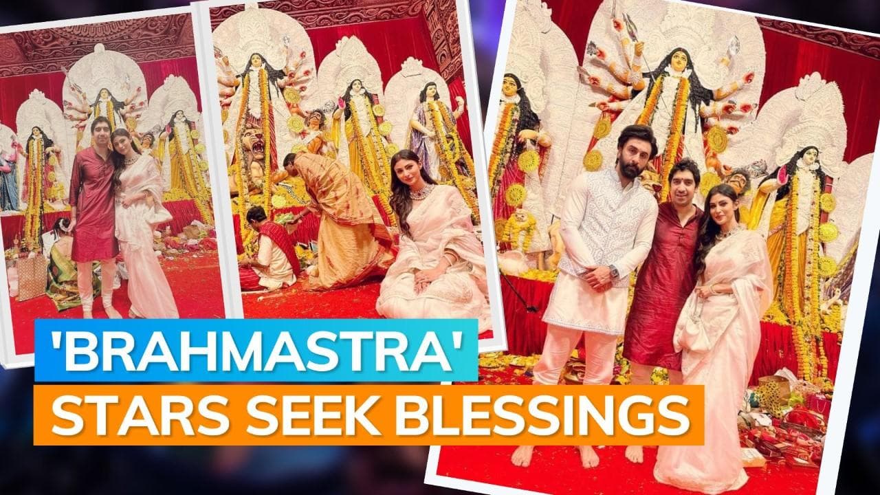 Ranbir Kapoor, Ayan Mukerji, Mouni Roy celebrate Durga Puja together   