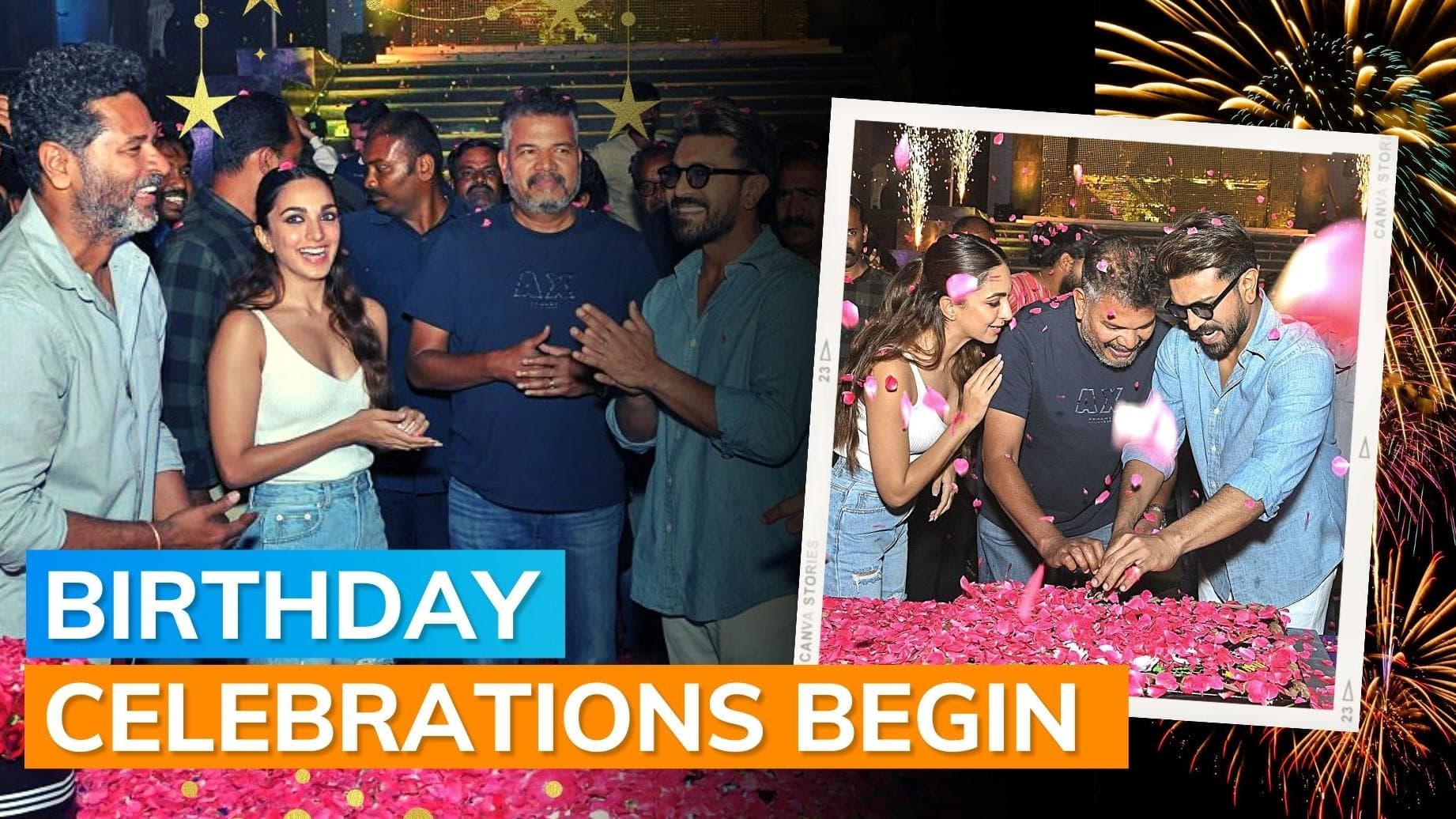 Ram Charan celebrates birthday on 'RC15' set with Kiara Advani, Shankar: Watch