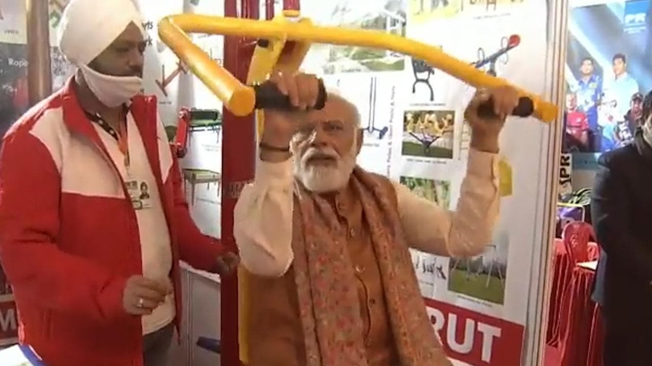 UP Election 2022: PM Modi hits the gym in Meerut. Watch the viral video