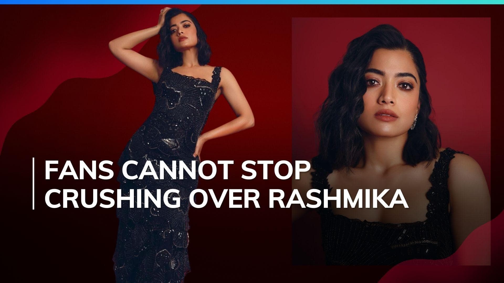 Rashmika Mandanna shines in ₹ 2.25 lakh sequined black gown, fans call her 'national crush'