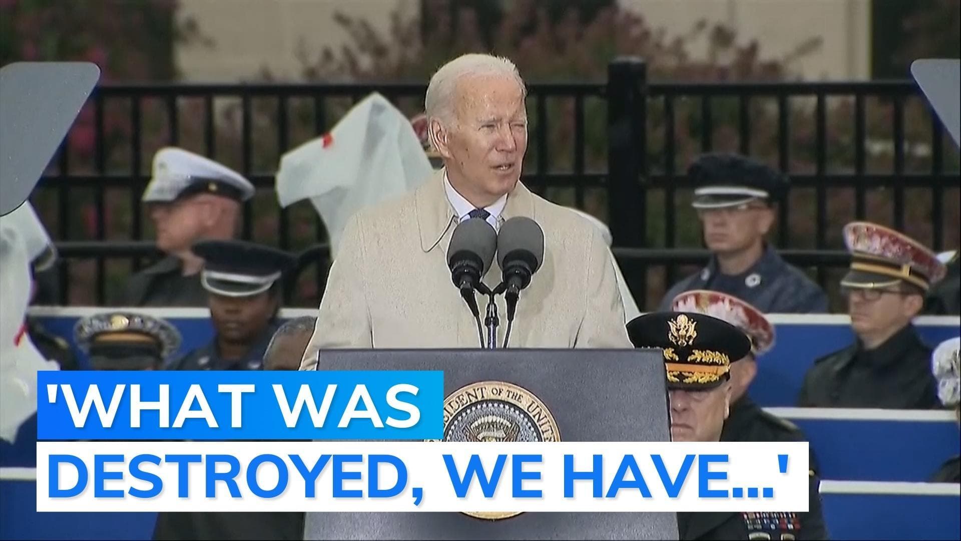 Joe Biden's 9/11 speech: US President says al-Qaeda terrorists tried to bury democracy in 'burning fire'