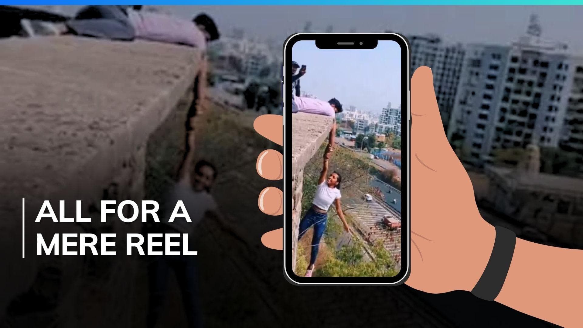 Pune: woman and her friend arrested for dangling from a building to create reel