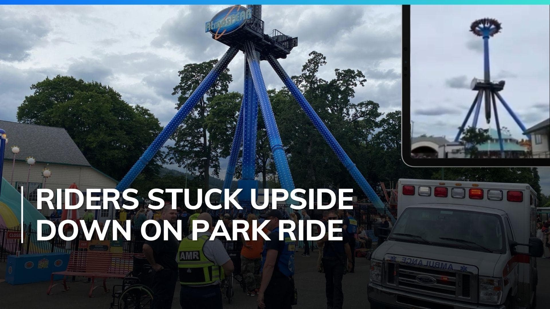 30 people trapped upside down high on Oregon amusement park ride rescued