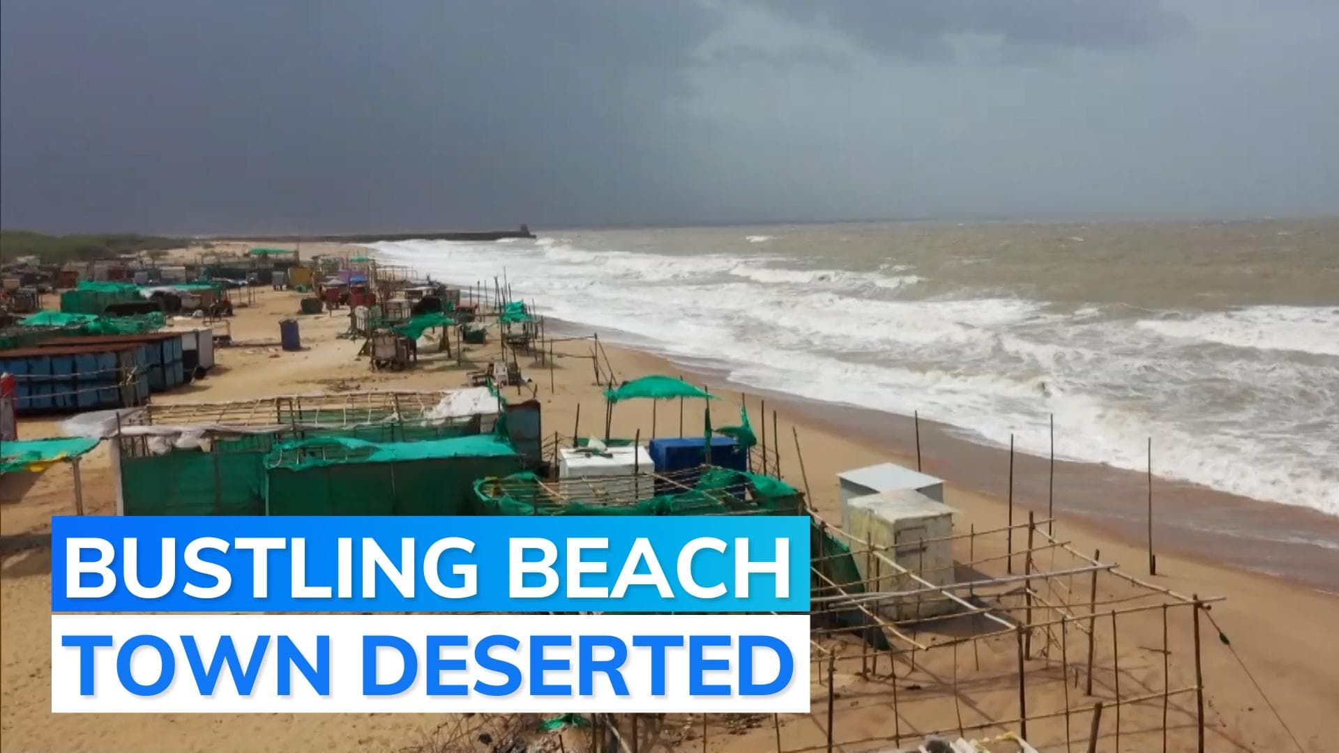 Cyclone Biparjoy: drone visuals of abandoned beach in Gujarat's Kutch