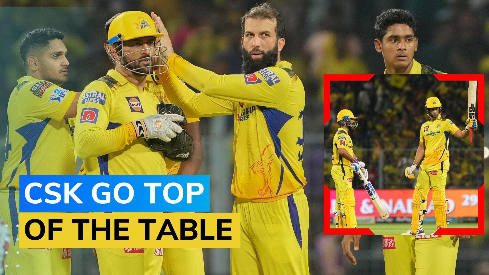 IPL 2023:CSK hand KKR 4th straight loss as Dhoni's men take top spot