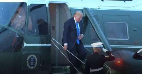 POTUS Donald Trump lands in UK 