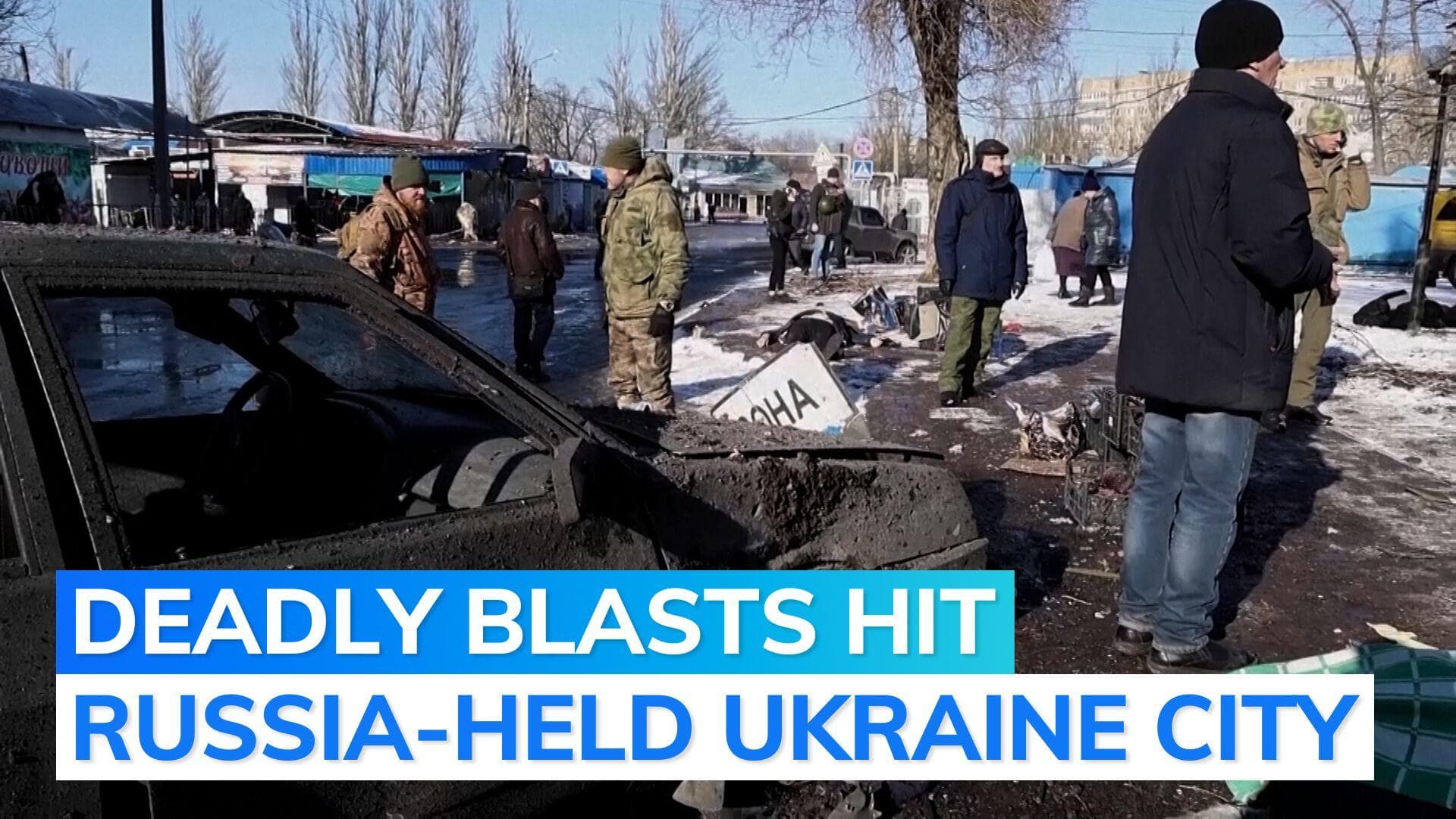 25 dead in shelling of a busy market in Russian-occupied Donetsk 