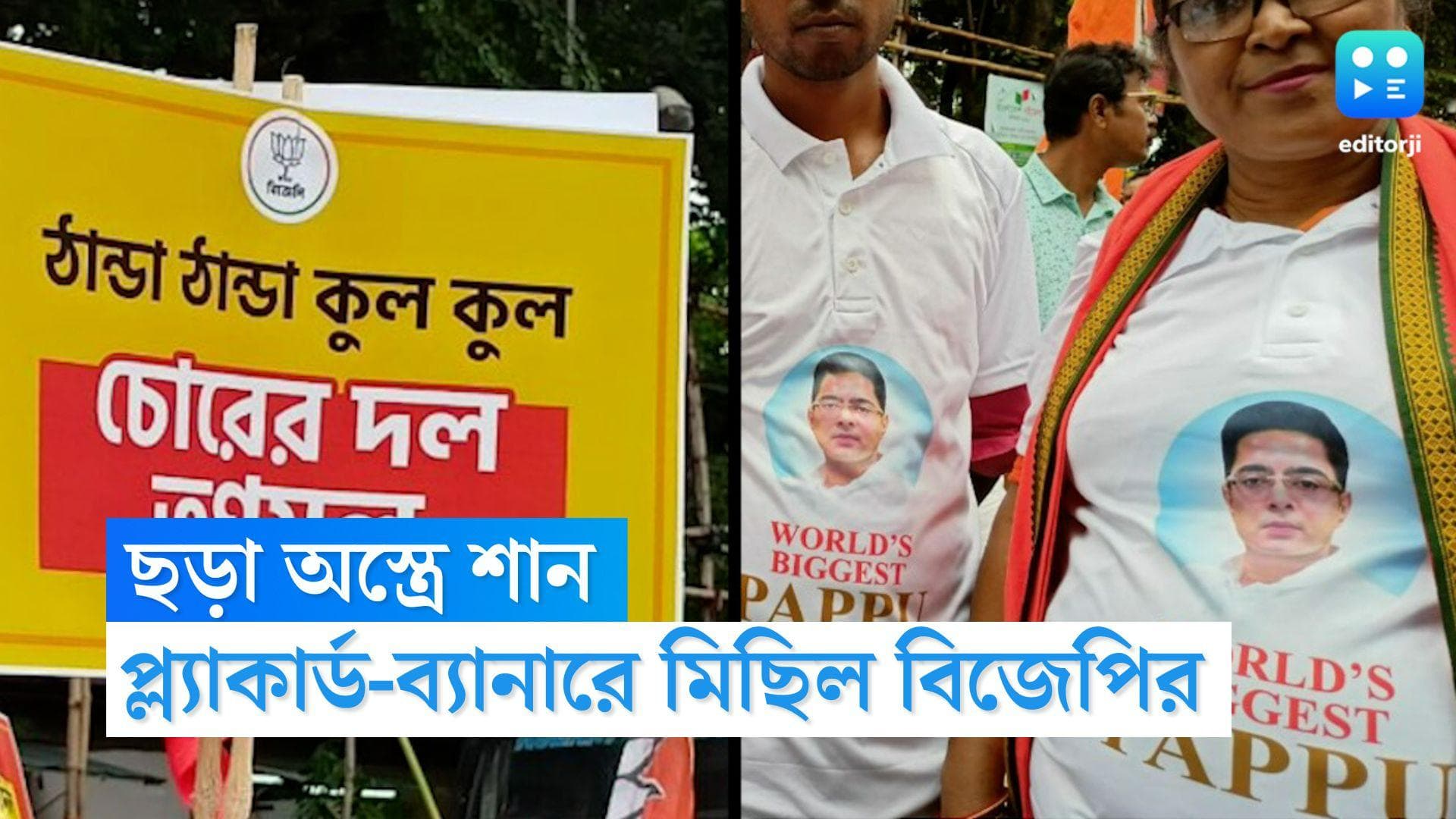 BJP Nabanna Abhijan: কলেজ স্ট্রিট চত্বরে বিজেপির রঙিন মিছিল, ছড়া ছড়ায় কটাক্ষ তৃণমূলকে
