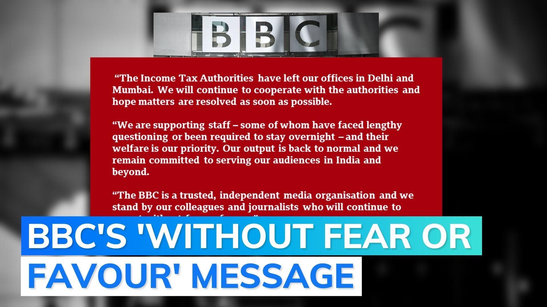 BBC tax probe: as I-T searches end after 3 days, watch what UK broadcaster said in statement