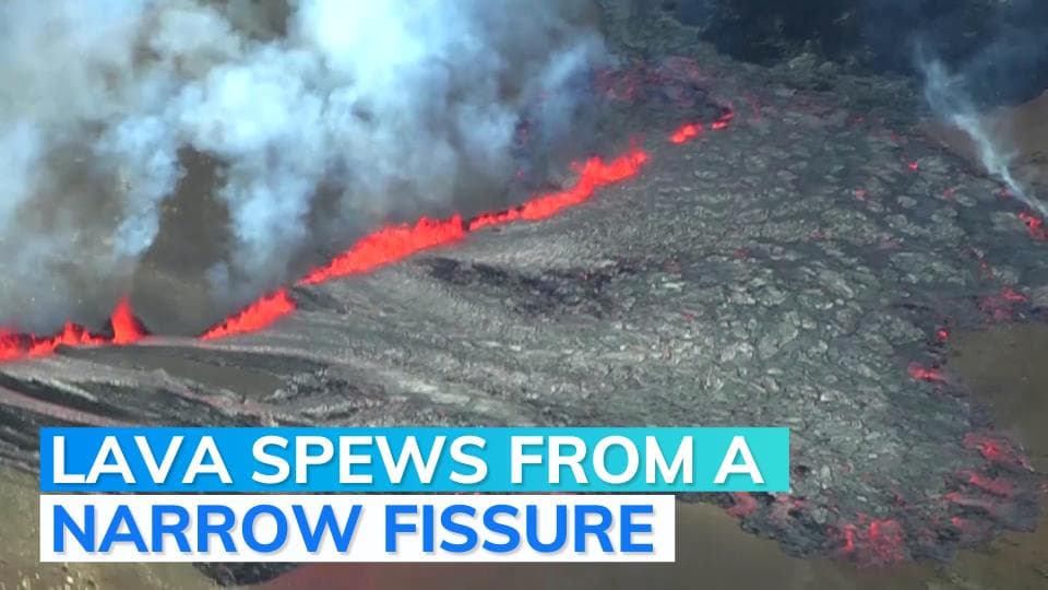 Dramatic visuals of the volcanic eruption near Iceland airport
