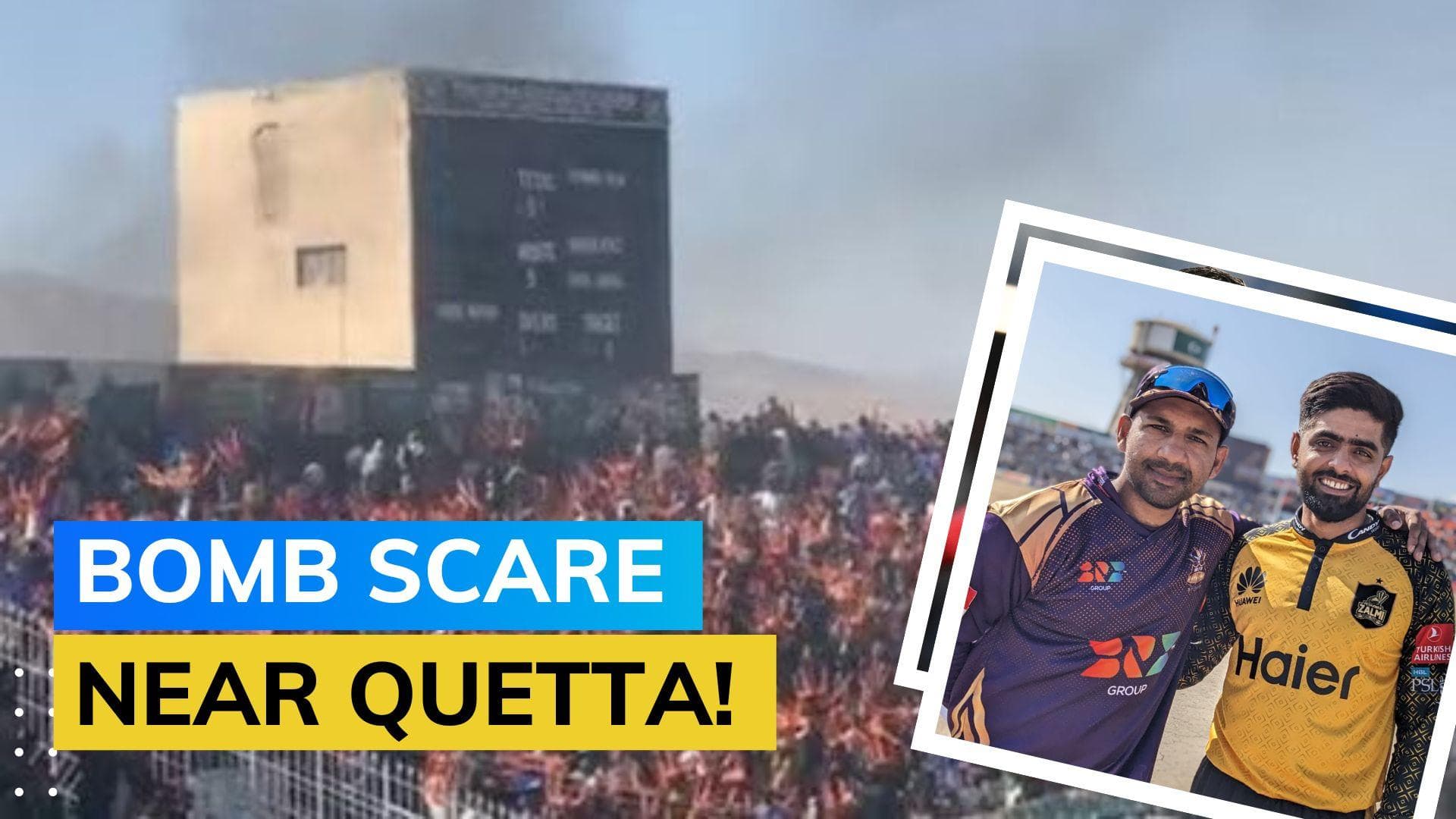 Babar Azam and Shahid Afridi moved to safety after riots break out at stadium