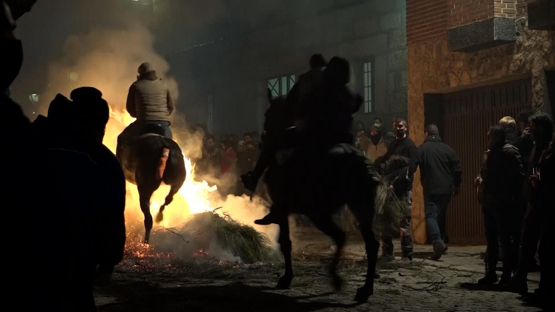 Watch: Horses ride through flames in Spanish festival