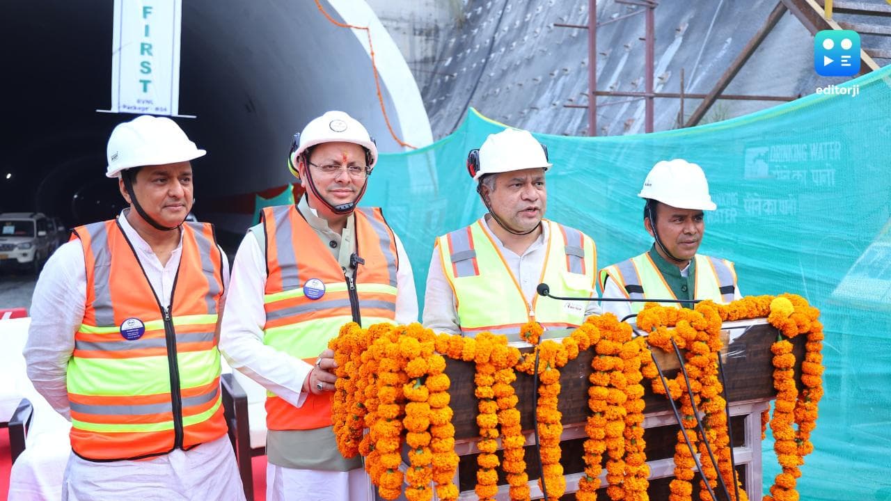 Ashwini Vaishnaw witnesses breakthrough of India’s longest rail tunnel in Uttarakhand