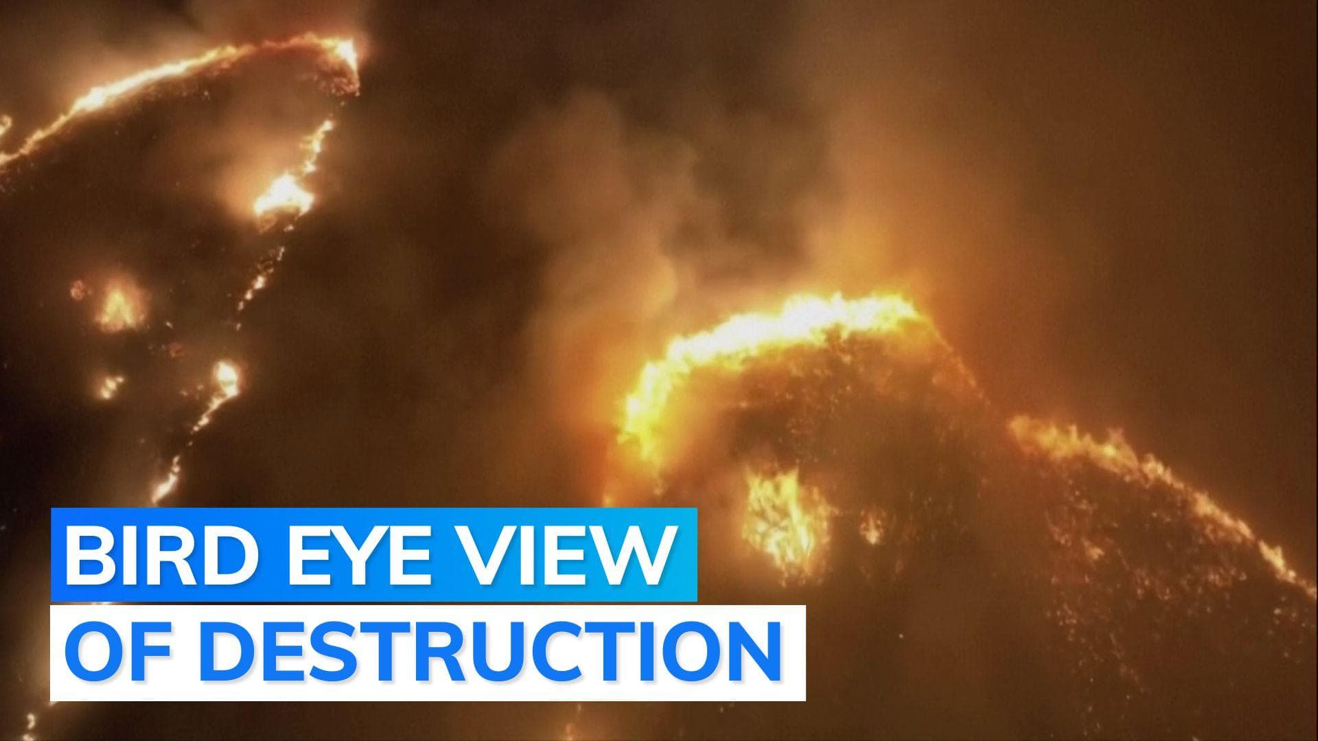 Drone video shows massive wildfire burning on Hawaii | Watch