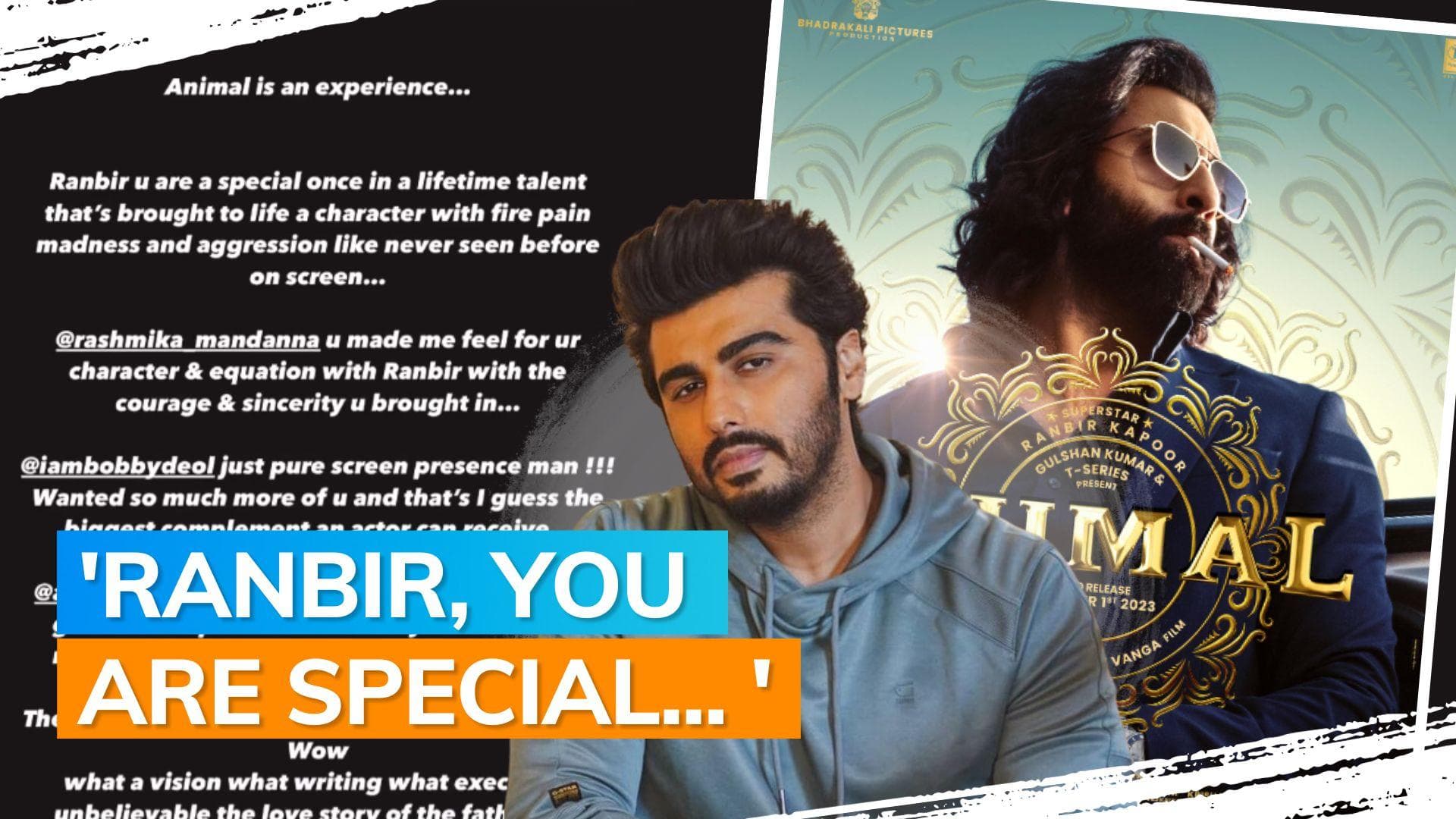 Arjun Kapoor calls Ranbir Kapoor 'once in a lifetime talent' after watching 'Animal'