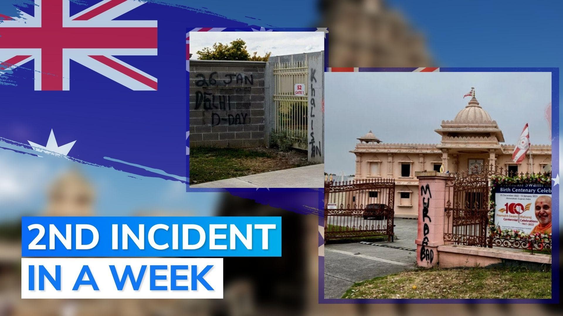 Report: another Hindu temple allegedly vandalised by suspected 'Khalistani supporters' in Australia