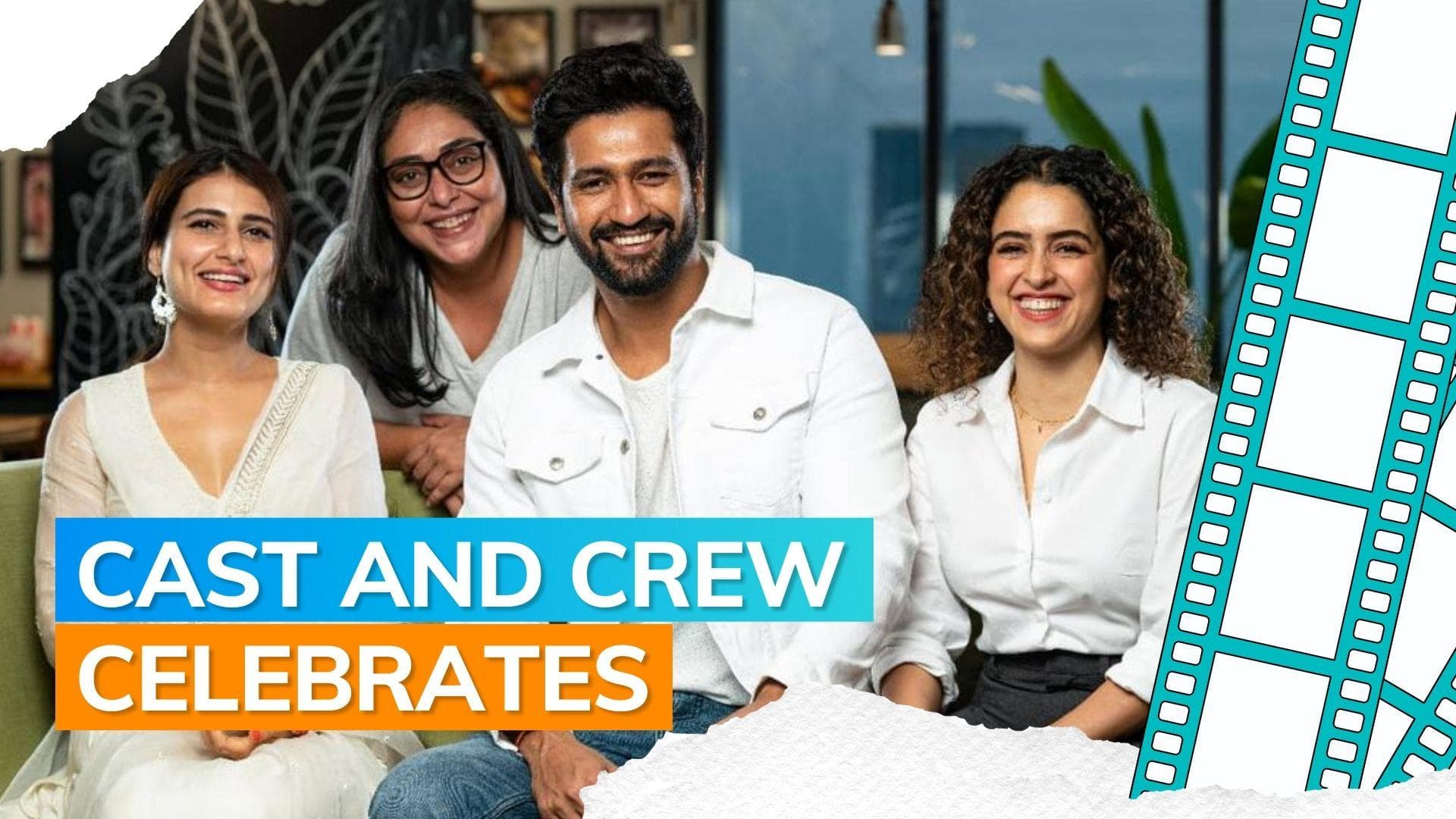 ‘Sam Bahadur’ wrap party: Vicky Kaushal poses with Sanya Malhotra, Fatima Sana Shaikh