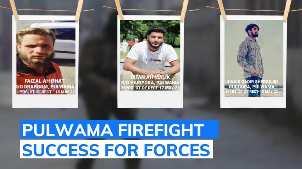 3 Lashkar terrorists killed in Pulwama encounter