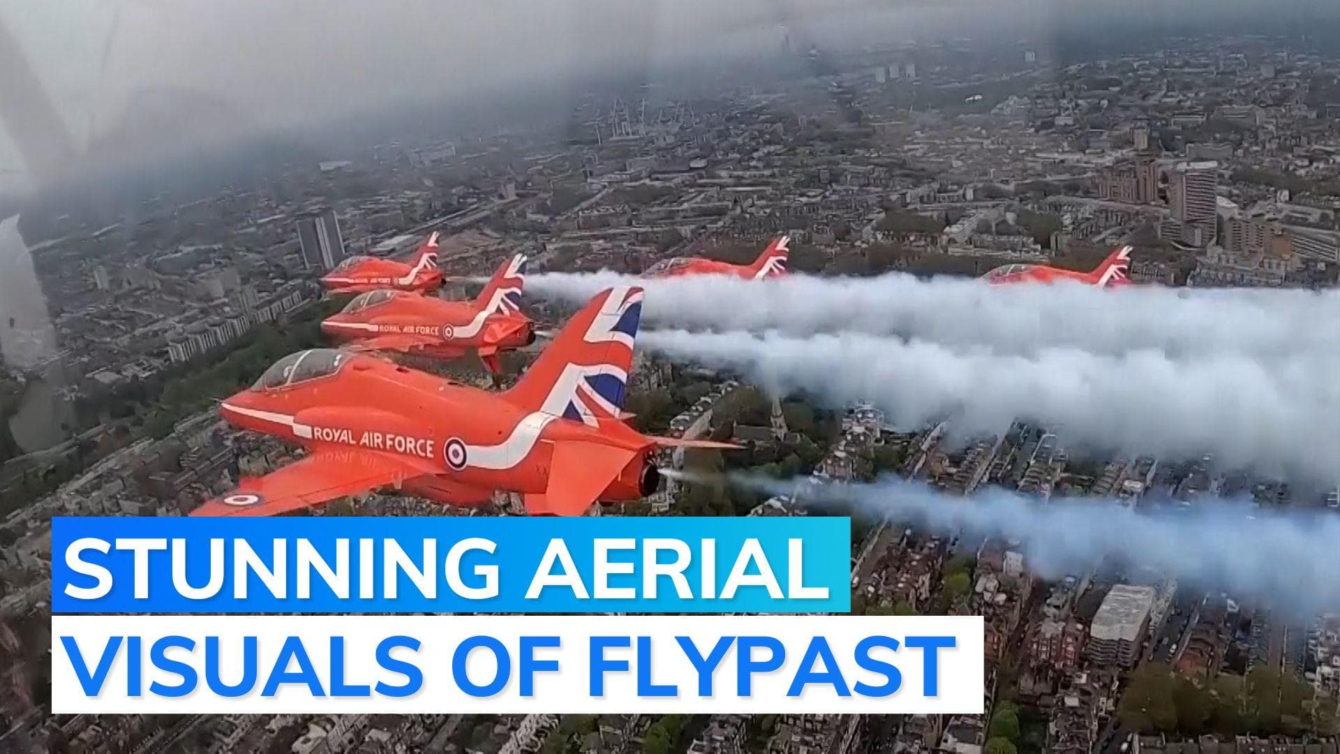 King Charles' coronation: cockpit view of aerial display by Royal Air Force