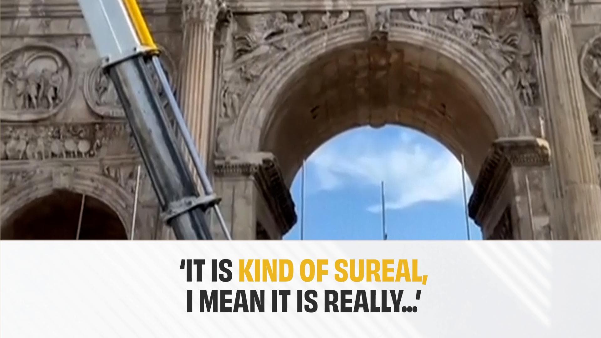 Lightning damages Rome's ancient Constantine Arch during violent thunderstorm