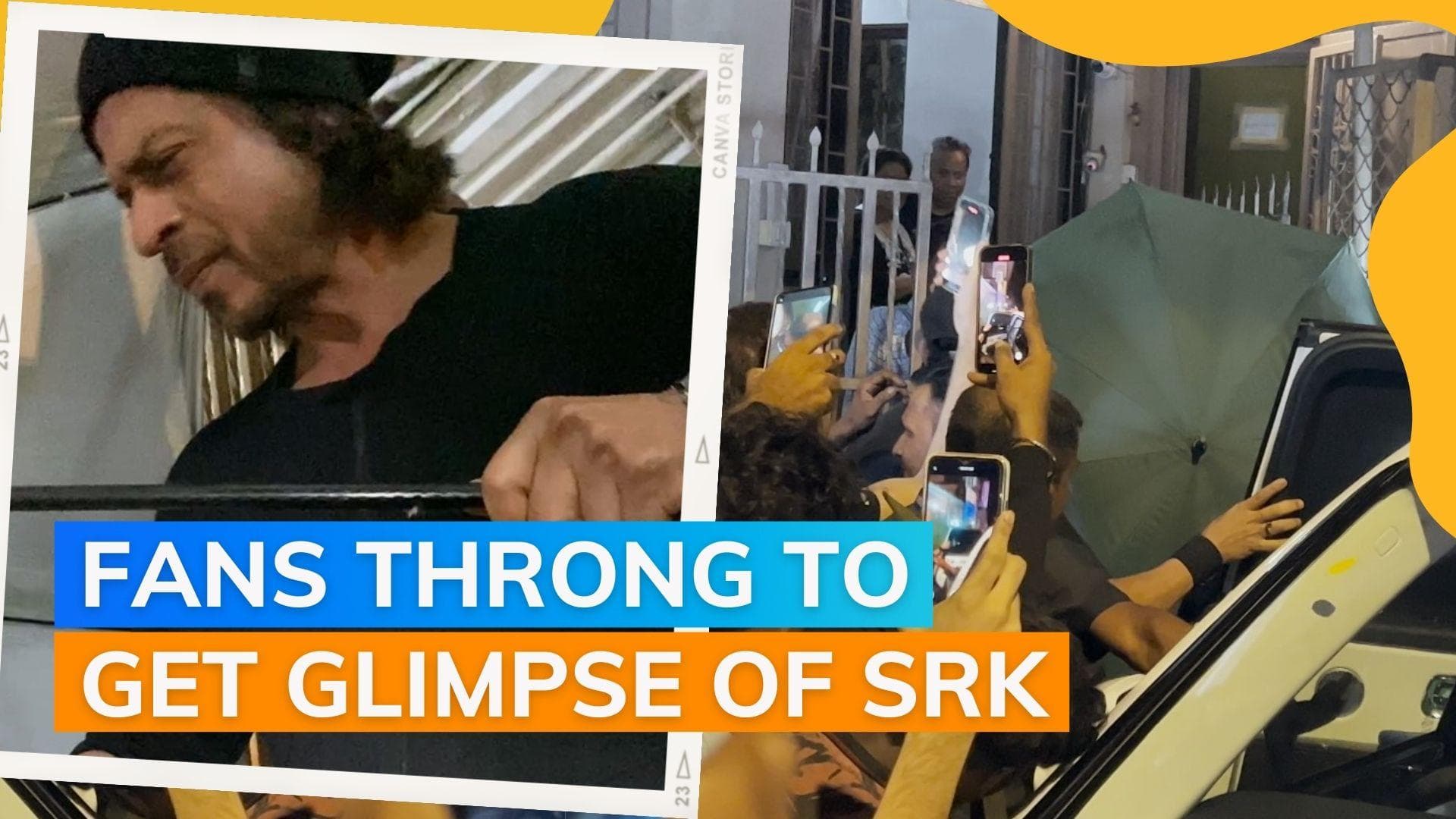 Shah Rukh Khan leaves recording studio, crowd gathers to take his pictures | Watch 