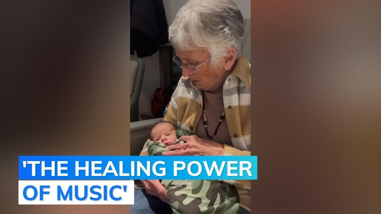 Watch: elderly woman suffering from dementia sings to her great grandson
