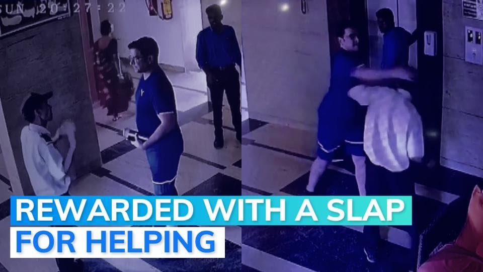 Man arrested for assaulting guards after they helped him out of a lift
