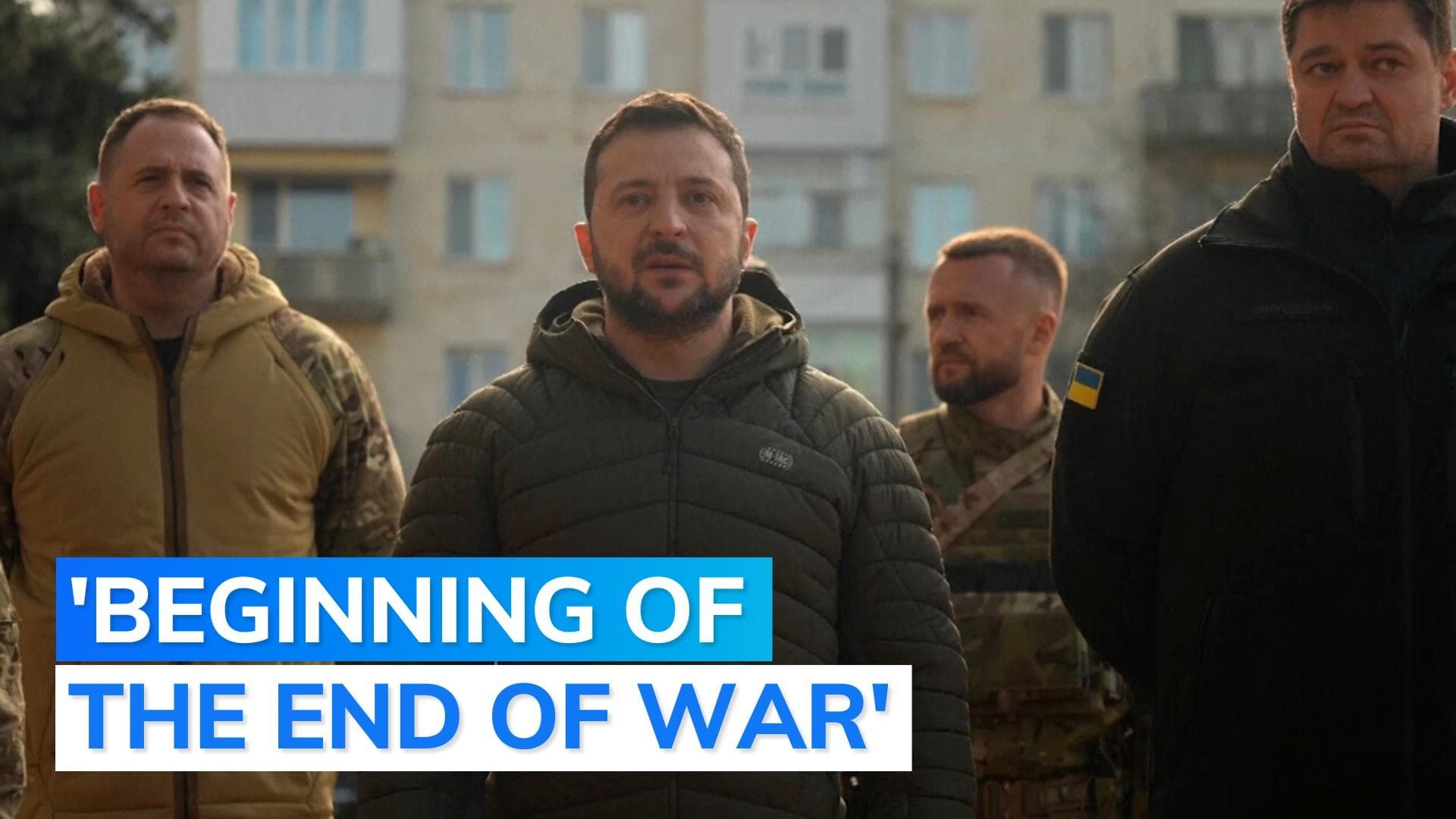 Watch: Zelenskyy gives awards to soldiers in re-taken city of Kherson