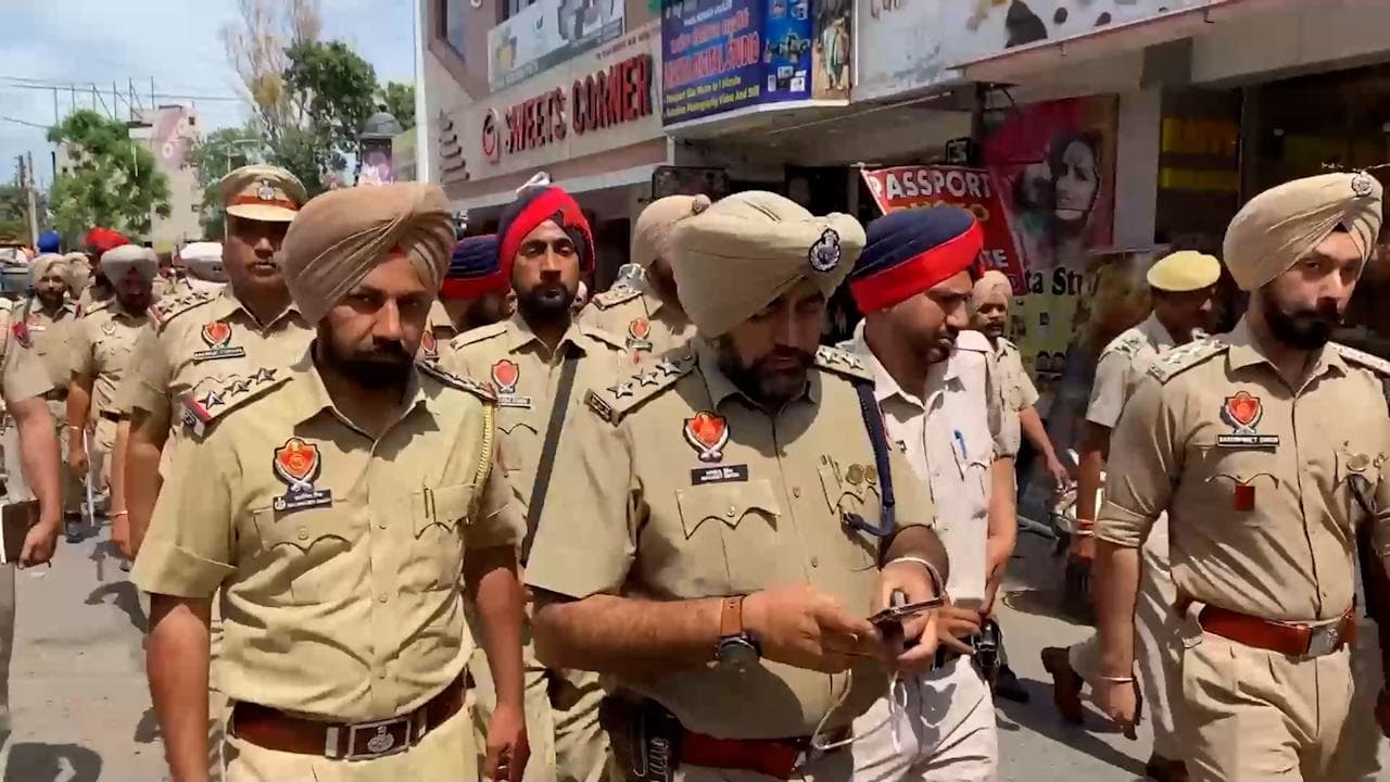 Punjab Police, paramilitary forces carry out flag marches