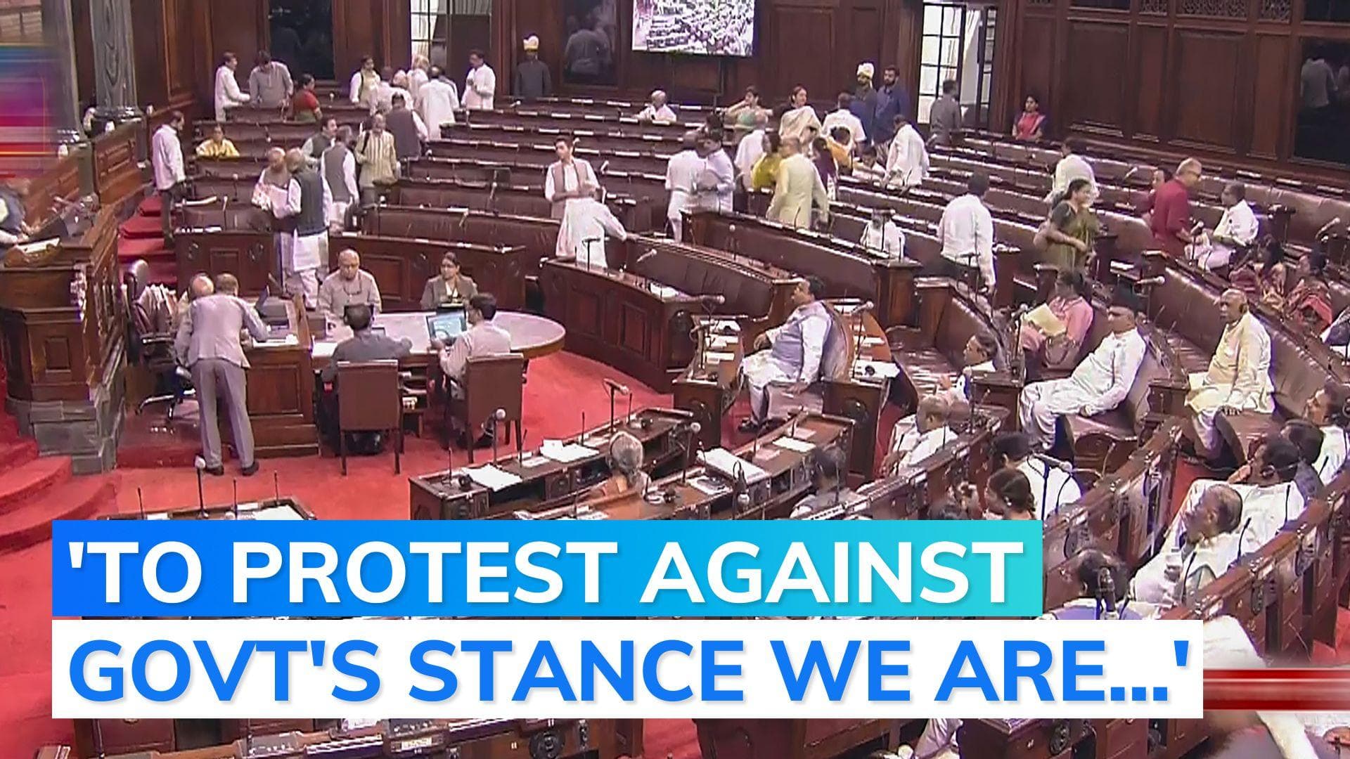 Govt's stand on Manipur: Opposition leaders stage walk out from Rajya Sabha 