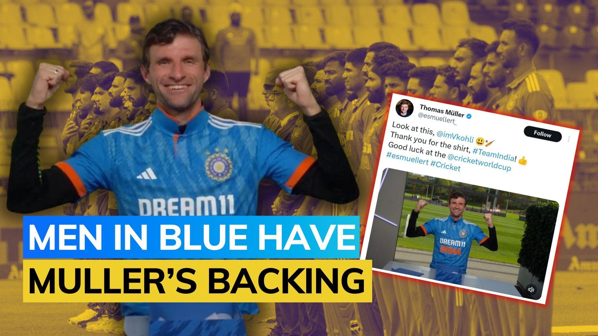 Watch: Bayern Munich footballer Thomas Muller shows support for Team India ahead of IND vs NZ semifinal