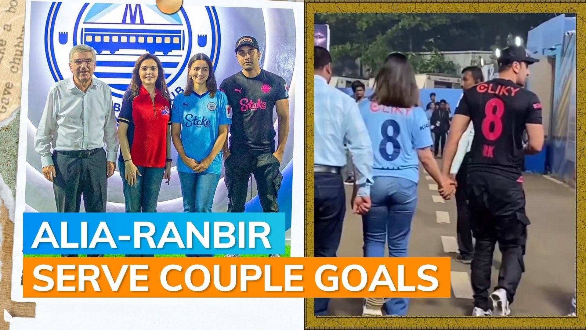 Alia Bhatt and Ranbir Kapoor twin in number ‘8’ T-shirts as they attend an event in Mumbai| Watch 