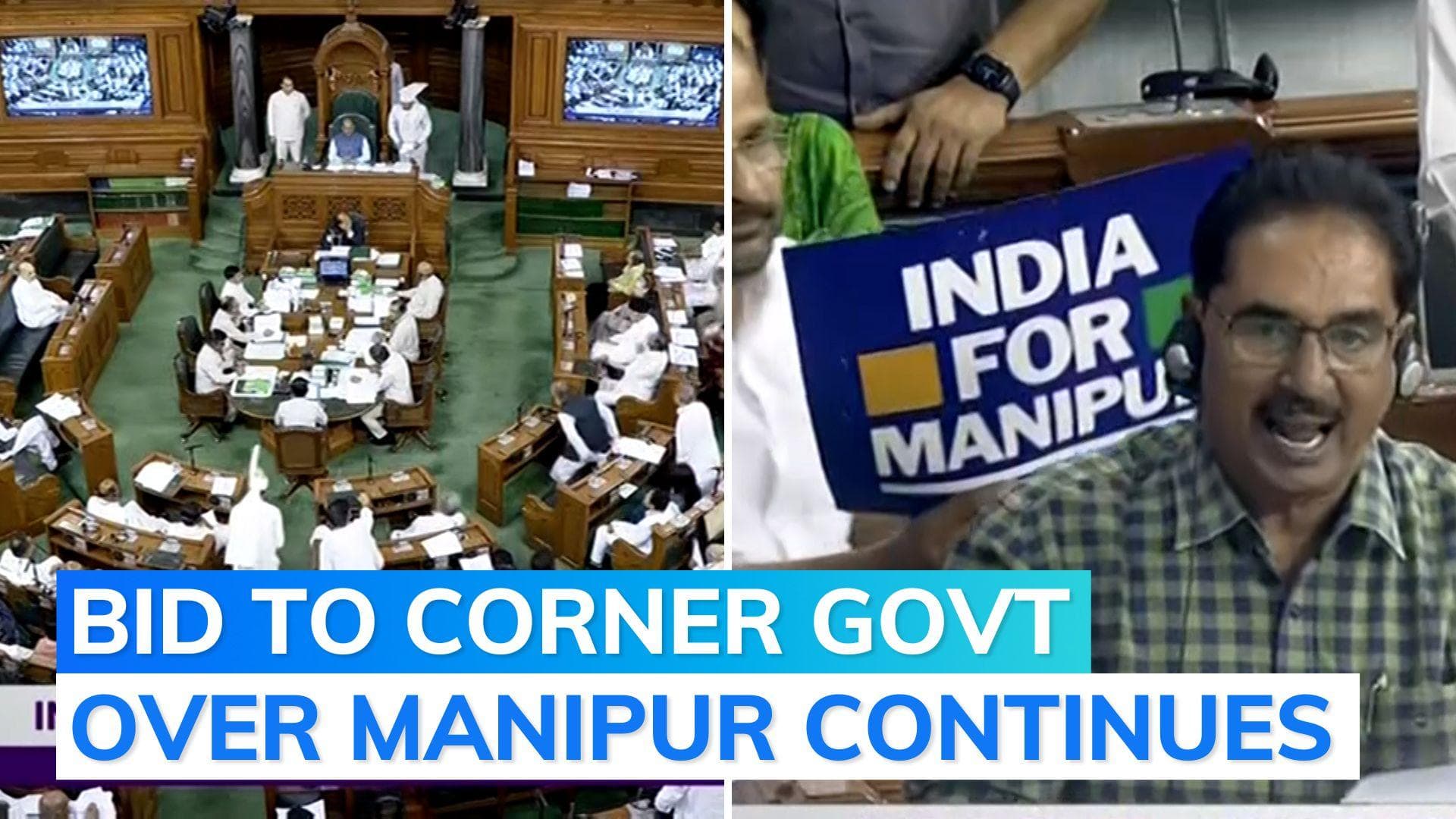 Amid no-confidence motion move, adjournments in Lok Sabha as Opposition continues Manipur protest