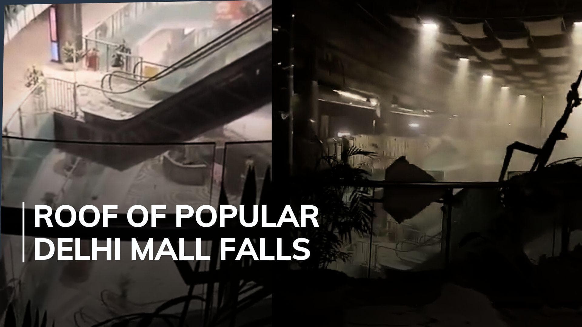 Watch: ceiling collapses in Delhi's Ambience Mall, no one injured