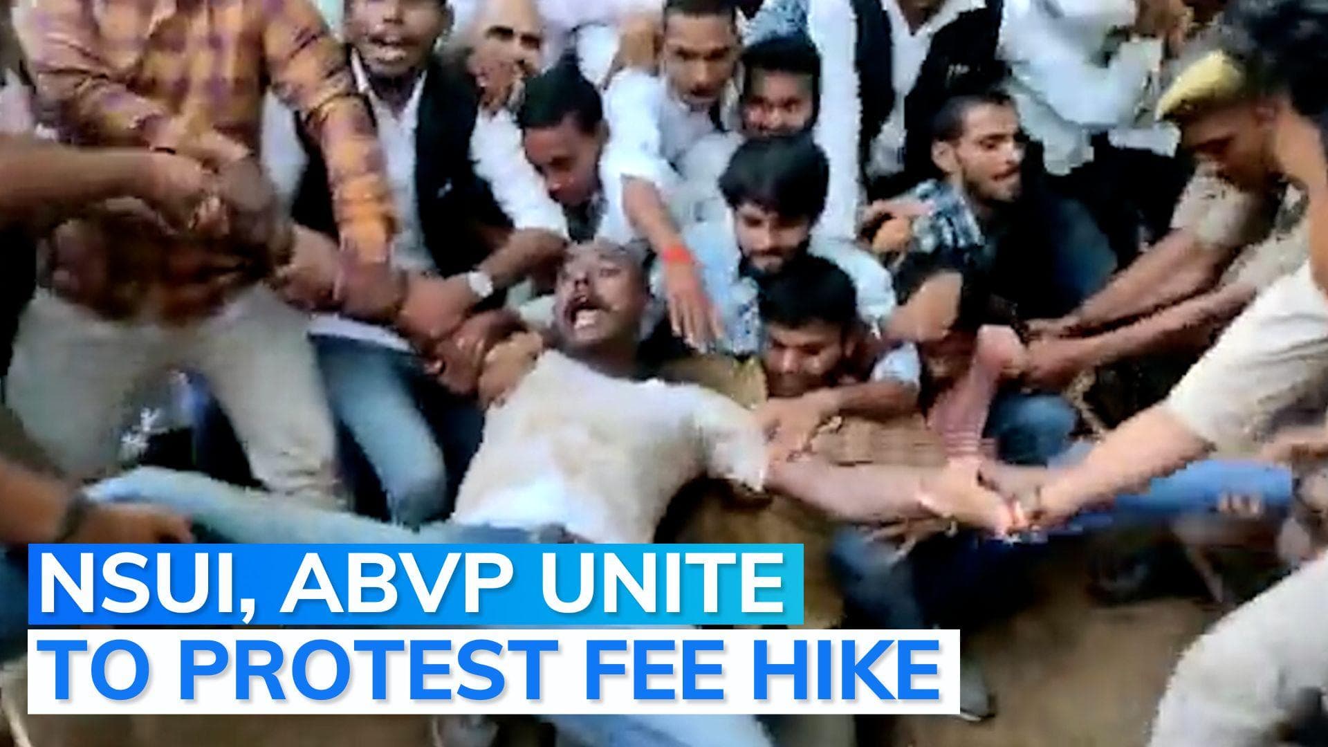 Allahabad University fee hike protest: students dig pit, threaten 'bhu samadhi'