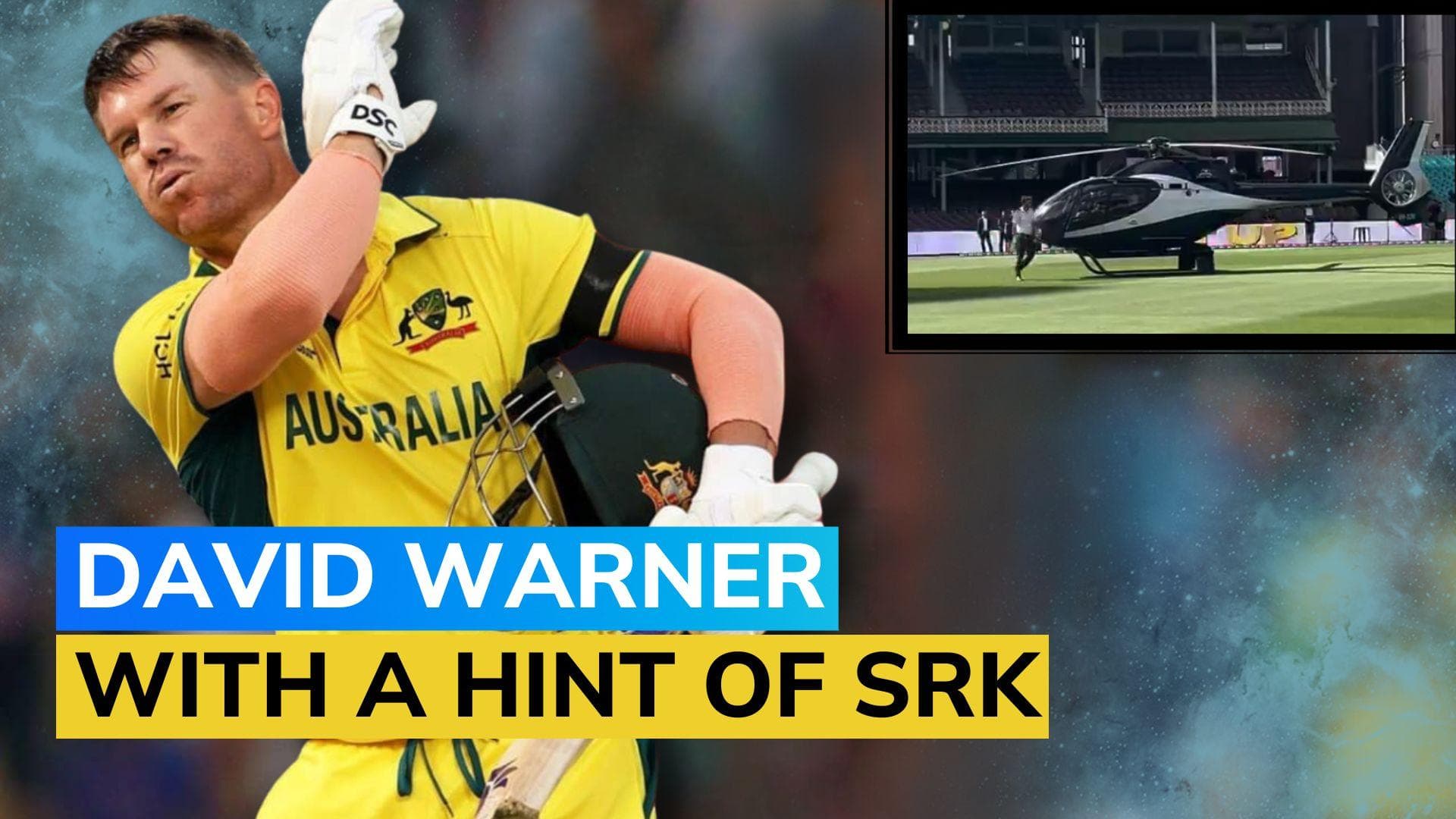David Warner rides a helicopter to a BBL game in Sydney | Watch