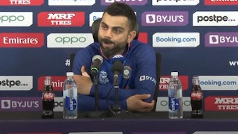 Ind vs Pak: प्रेस कॉन्फ्रेंस के दौरान पत्रकार का सवाल सुनकर विराट कोहली ने पकड़ा अपना 'माथा'