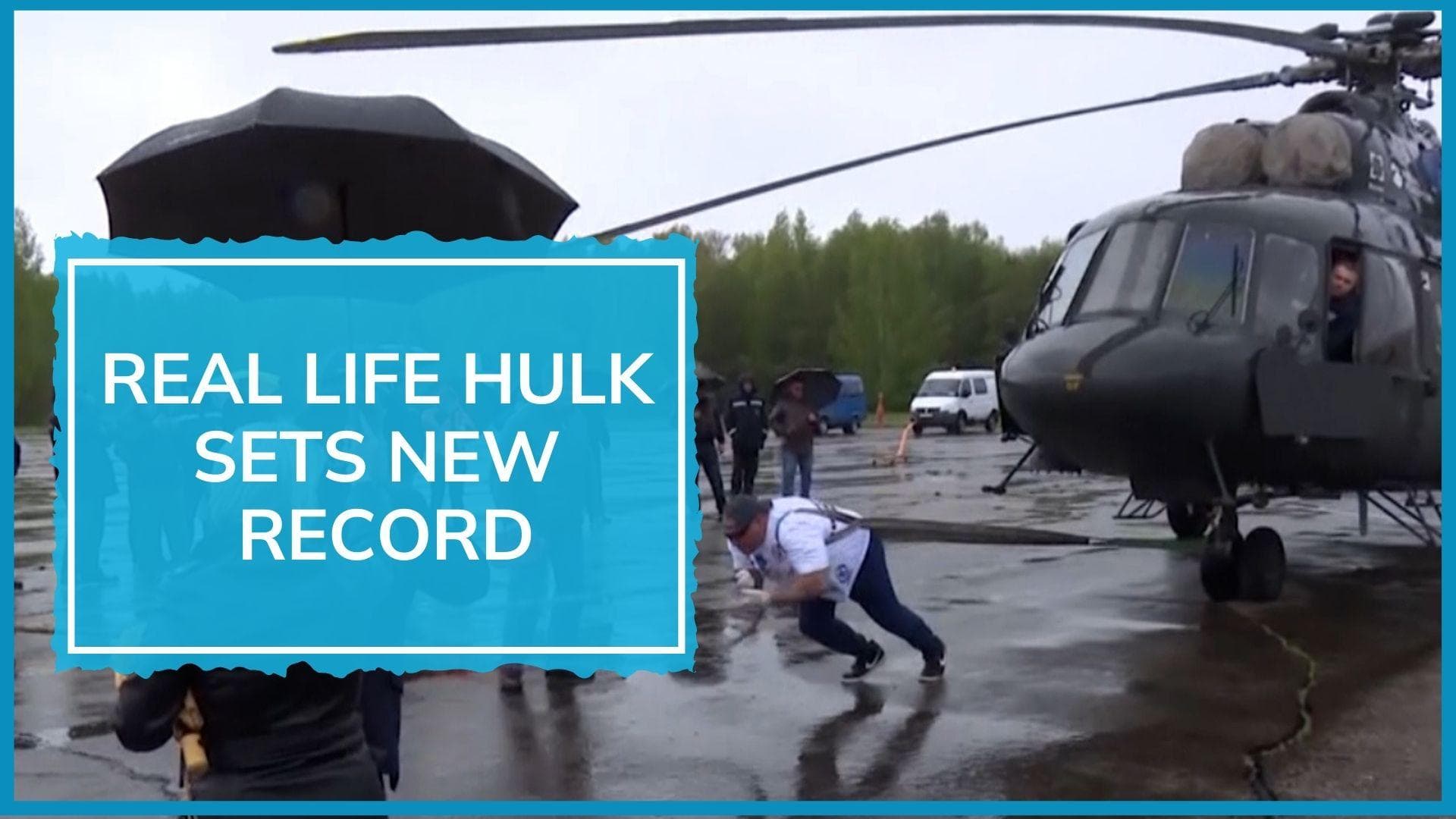 'Russian Hulk' pulled 3 choppers weighing 15.6 tons, set world record | Watch