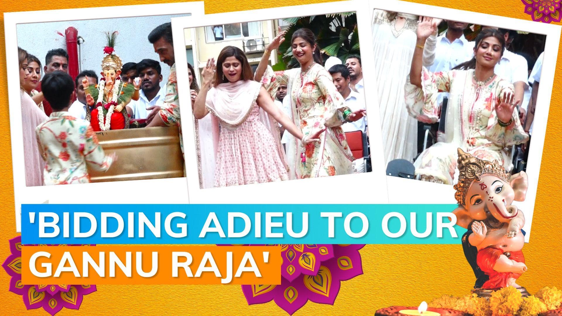 Ganesh Chaturthi 2022: Shilpa Shetty, Raj Kundra, and Shamita Shetty bid adieu to Bappa