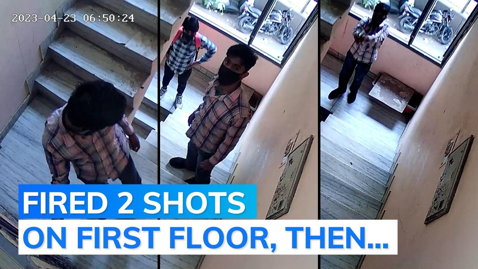 On cam: masked men fire gun at apartment door in Delhi colony