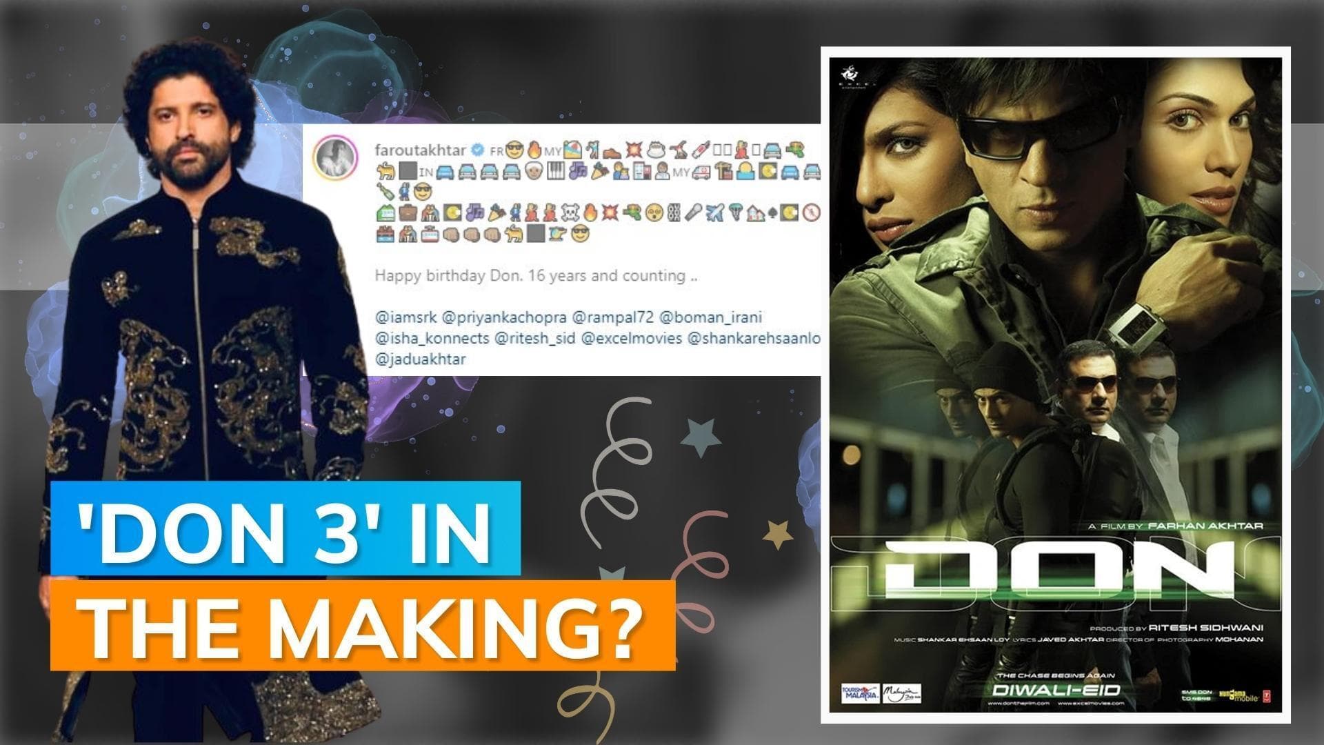 Farhan Akhtar shares video celebrating 16 years of 'Don'; fans demand 'Don 3'
