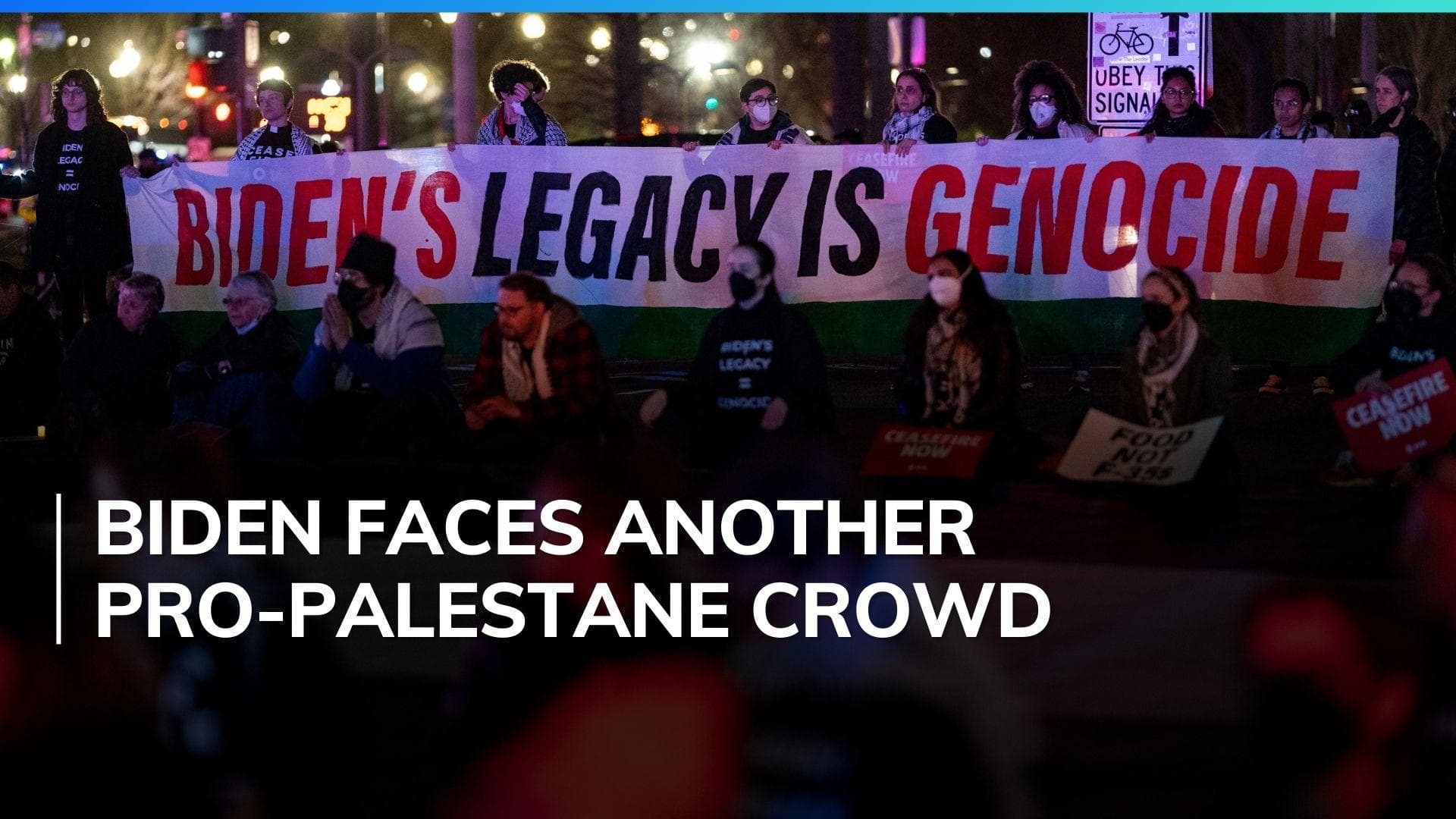 Pro-Palestinian protesters block Biden motorcade route ahead of State of the Union speech